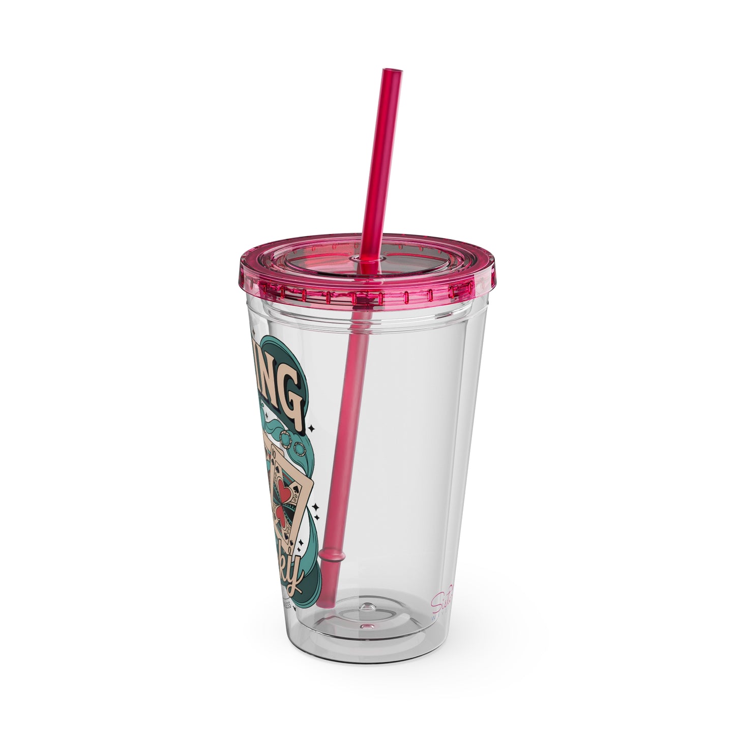 Feeling Lucky? Swinger Lifestyle 16oz Sunsplash Tumbler | Polyamory Pride Cup | ENM Drinkware | Ethical Non-Monogamy Gift | Open Relationship Aesthetic | Lifestyle Party Travel Cup
