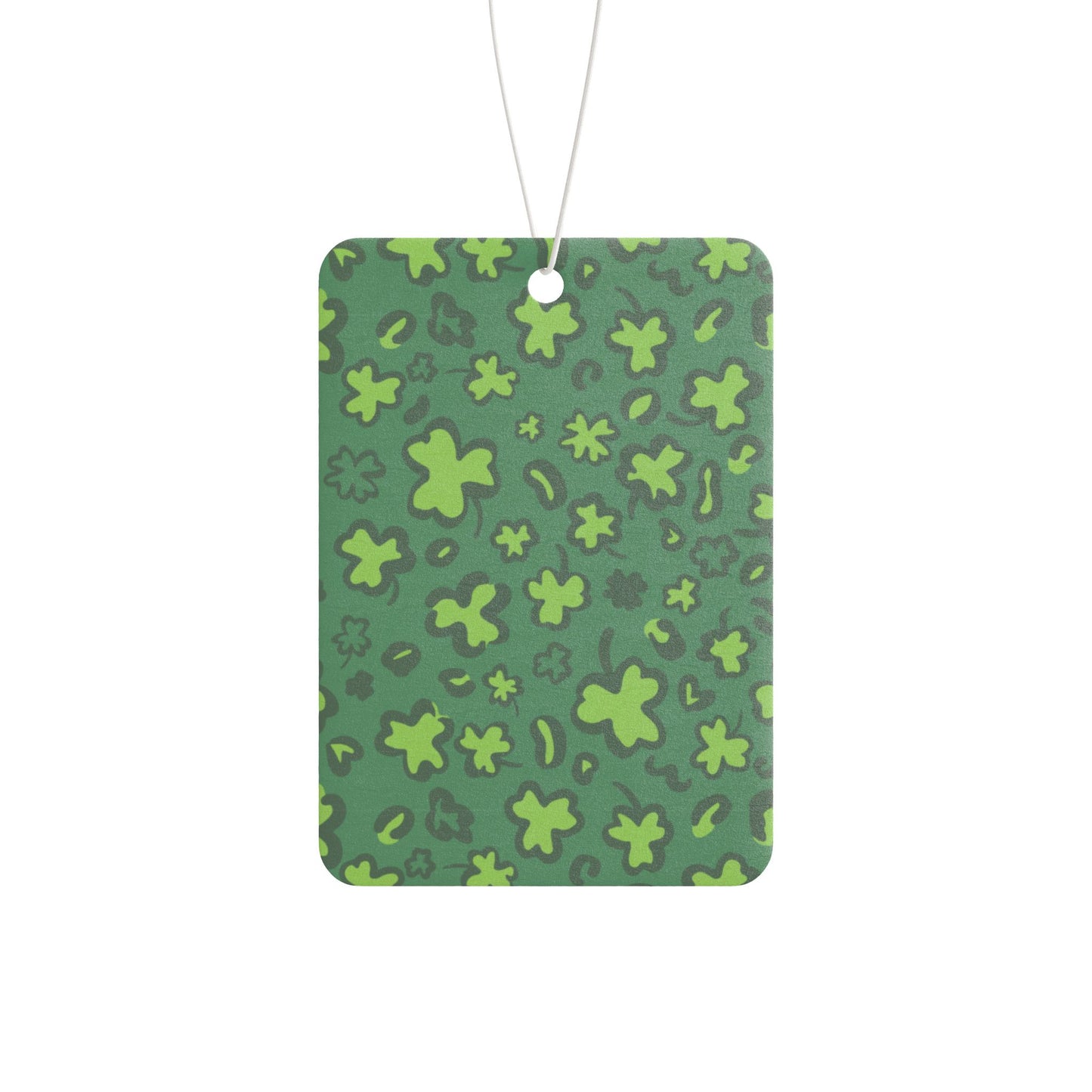 Green Clover Car Air Freshener – Lucky Retro Aesthetic Hanging Diffuser | Pine, New Car & Black Ice Scents