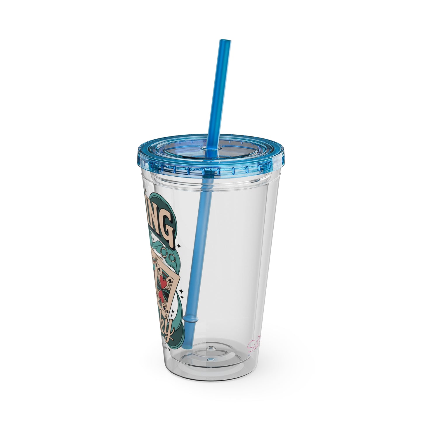 Feeling Lucky? Swinger Lifestyle 16oz Sunsplash Tumbler | Polyamory Pride Cup | ENM Drinkware | Ethical Non-Monogamy Gift | Open Relationship Aesthetic | Lifestyle Party Travel Cup