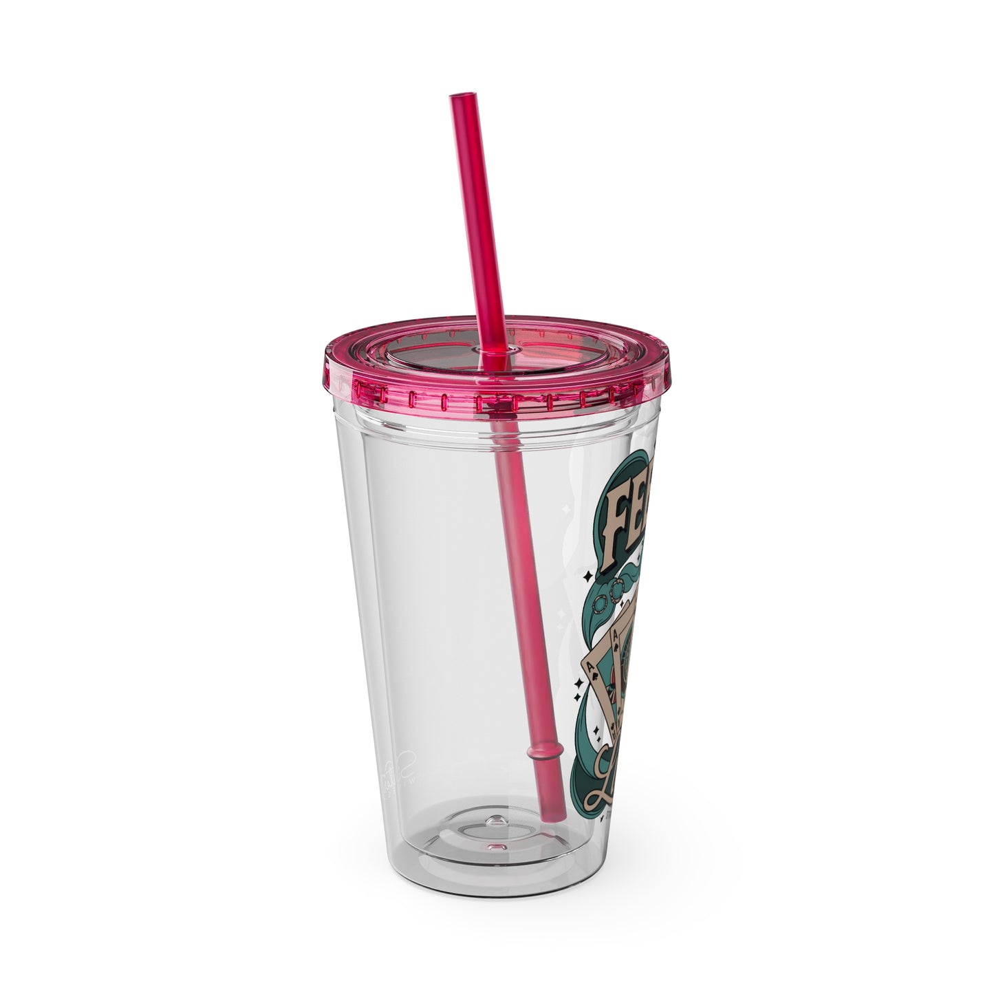 Feeling Lucky? Swinger Lifestyle 16oz Sunsplash Tumbler | Polyamory Pride Cup | ENM Drinkware | Ethical Non-Monogamy Gift | Open Relationship Aesthetic | Lifestyle Party Travel Cup