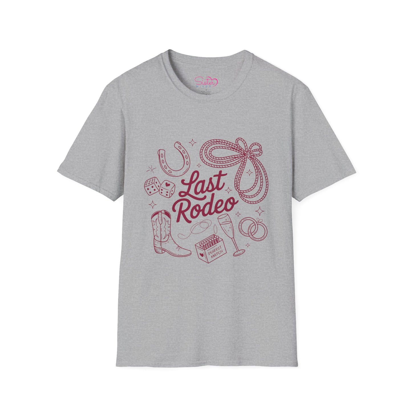 Last Rodeo Shirt – Cowgirl Bachelorette Party Tee, Western Bride Shirt, Poly-Friendly Wedding Weekend T-Shirt, Unisex Gildan 64000