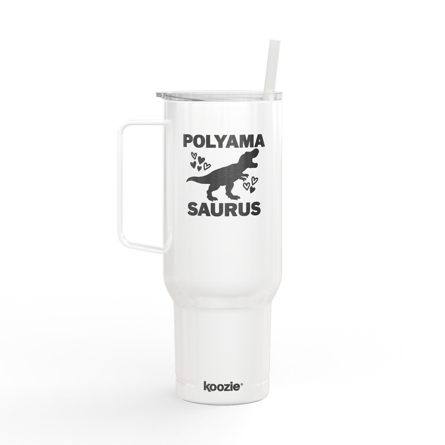 Polyama Saurus Dinosaur Polyamorous Funny Personalized Insulated Tumbler with Lid, 40oz - Custom Engraved Travel Mug for Hot & Cold Drinks, Sunscreen Tumbler, Birthday Gift, [...]