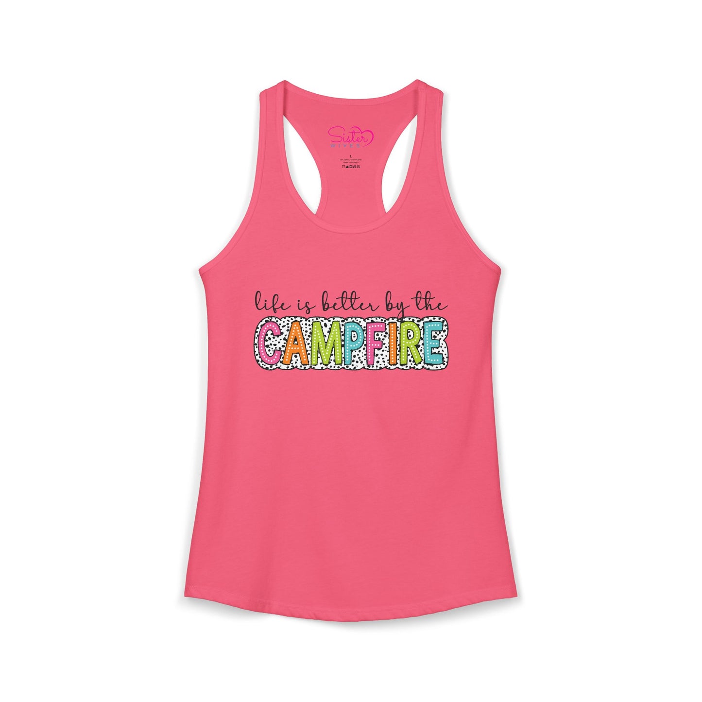 Campfire Racerback Tank | Cozy Outdoorsy Summer Tank Top | Chosen Family Camping Shirt | Inclusive Lifestyle Apparel