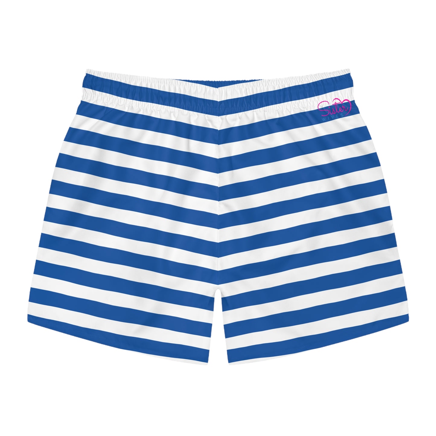 Blue Striped Swim Trunks for Men – Nautical Fast-Dry Board Shorts with Drawstring | XS–3XL Summer Swimwear