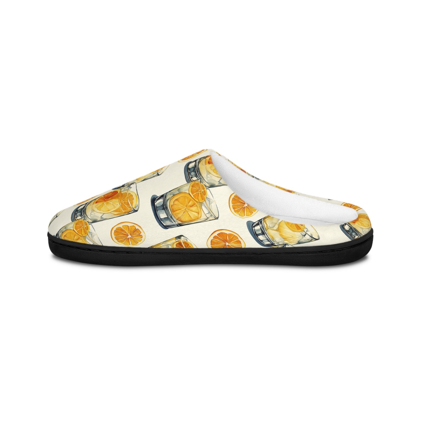 Men’s Cocktail Slippers – Citrus Martini Indoor House Shoes | Polyamory ENM Lifestyle Loungewear | Cozy Non-Slip Slippers