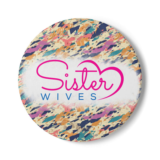 Sister Wives Abstract Retro Splash Ceramic Coaster, Unique Gift for Friends, Home Decor, Wedding Favors, Birthday Present, Celebratory Gift