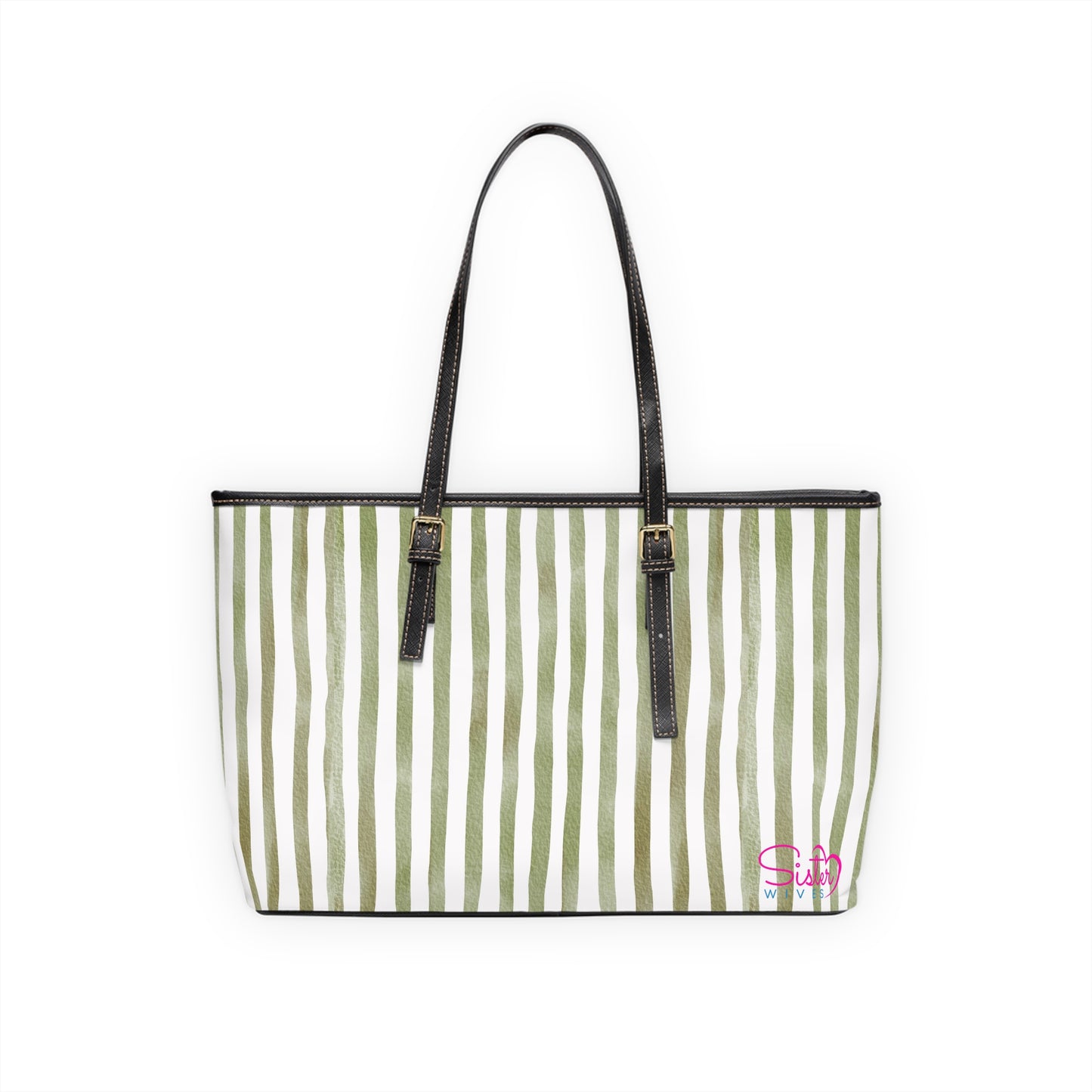 XL Stripe Shoulder Purse – Polyamory Sisterwives ENM Friendly Tote | Swinger Lifestyle Handbag | Soft Blush Minimalist Weekend Bag