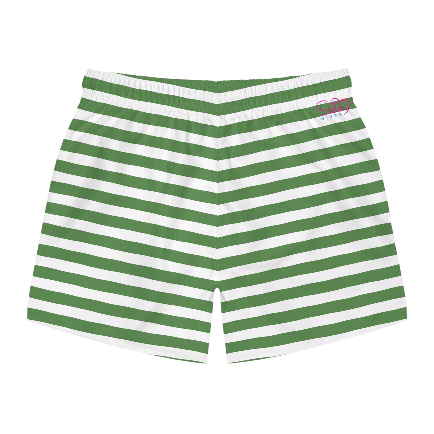 Green Striped Swim Trunks for Men – Preppy Fast-Dry Board Shorts with Drawstring | XS–3XL Summer Swimwear