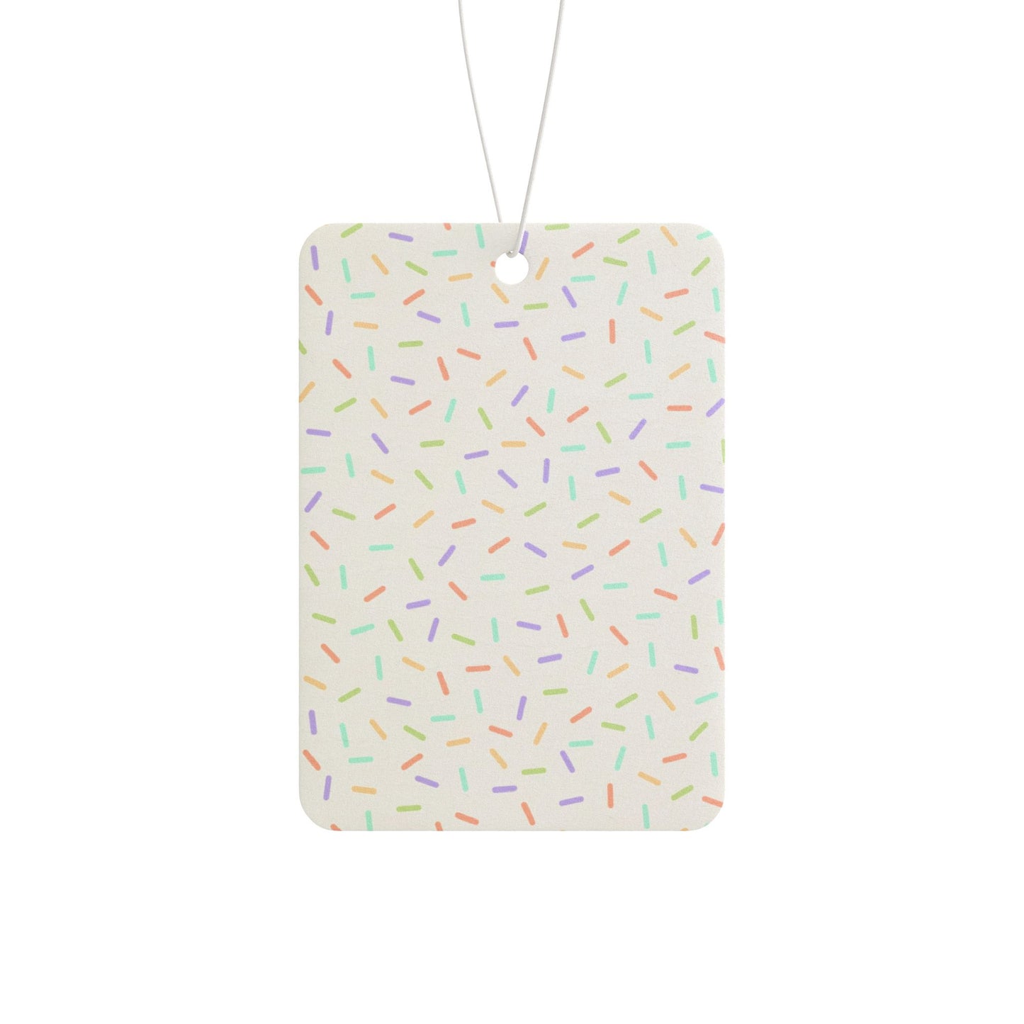 White Pastel Sprinkle Car Air Freshener – Cute Confetti Aesthetic Hanging Diffuser | Pine, New Car & Black Ice Scents