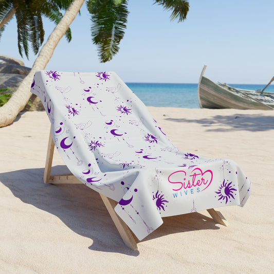 Celestial Zodiac Polyamory Beach Towel | ENM & Non-Monogamy Friendly Astrology, Zodiac & Magical Aesthetic Pool Towel