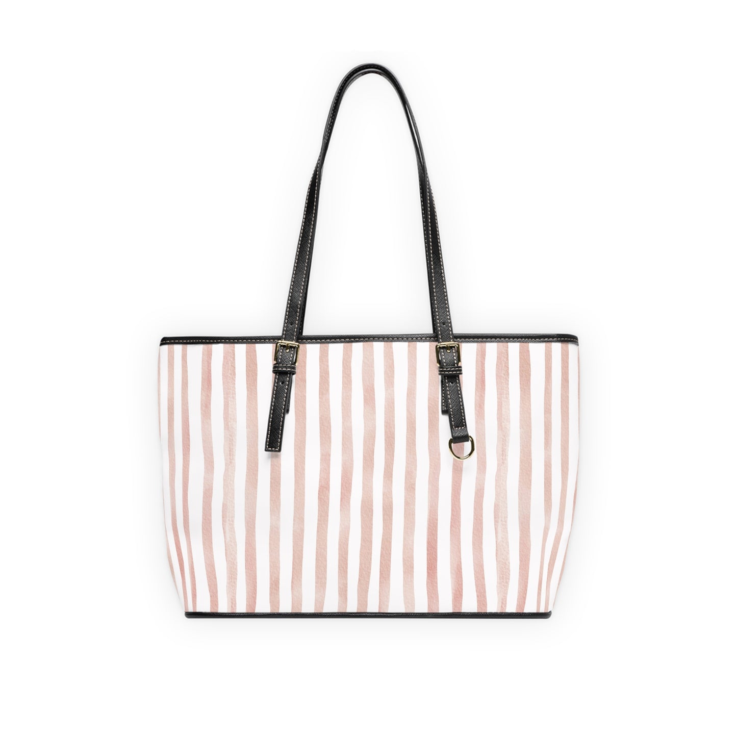 XL Stripe Shoulder Purse – Polyamory Sisterwives ENM Friendly Tote | Swinger Lifestyle Handbag | Soft Blush Minimalist Weekend Bag