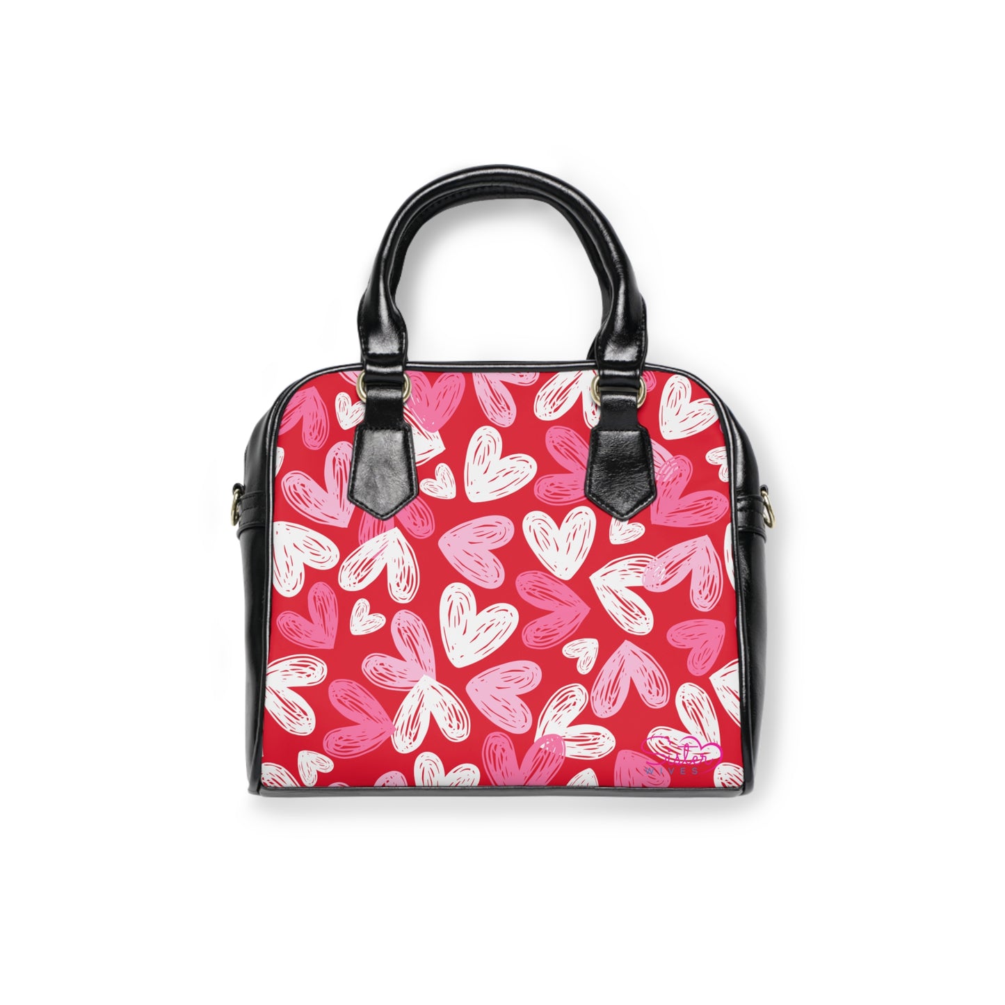 Valentine’s Heart Print Shoulder Handbag – Love-Themed PU Leather Purse, Polyamory & ENM Friendly Gift, Swinger Lifestyle Fashion Bag