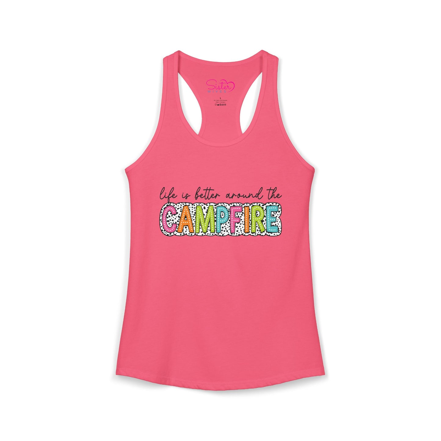 Campfire Racerback Tank | Cozy Outdoorsy Summer Tank Top | Chosen Family Camping Shirt | Inclusive Lifestyle Apparel