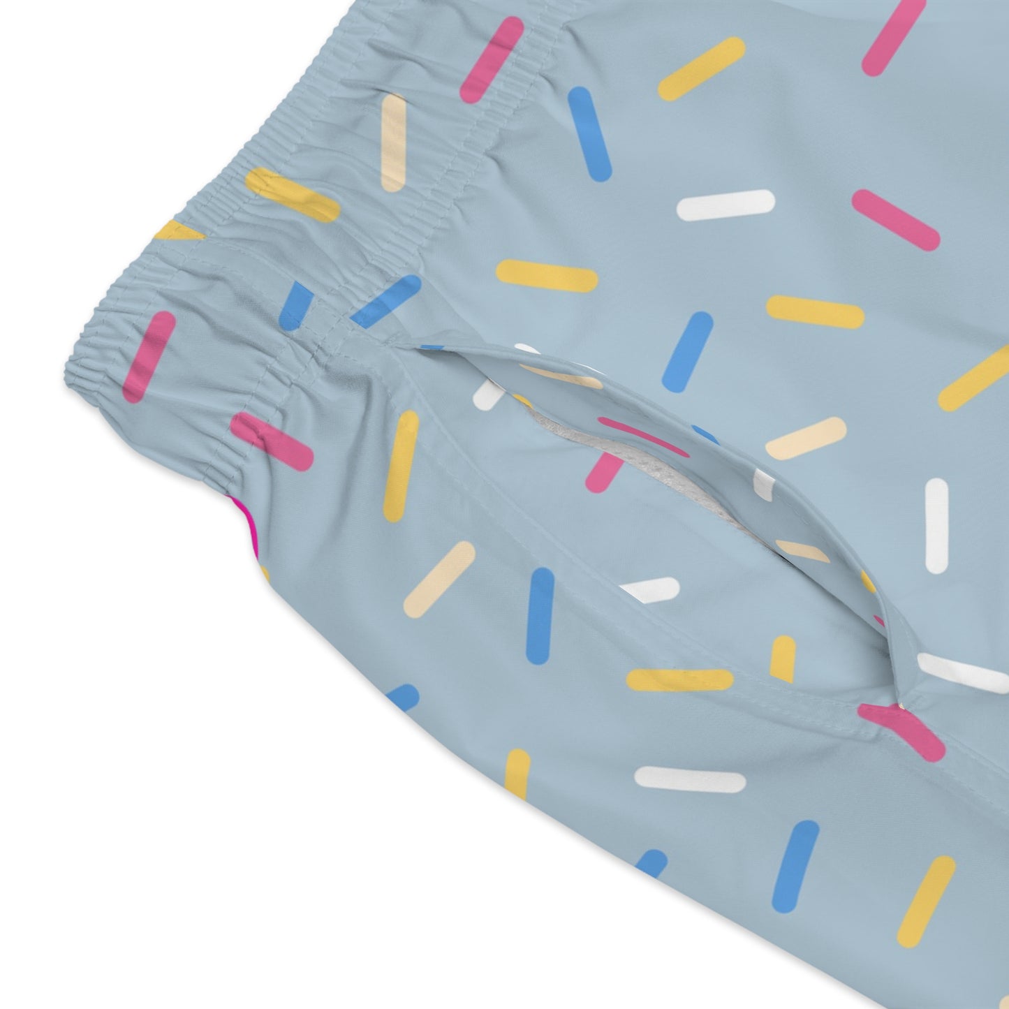 Men’s Rainbow Sprinkle Swim Trunks – Pastel Confetti Summer Swim Shorts, Fun Pool & Beach Board Shorts, Fast-Dry AOP Trunks