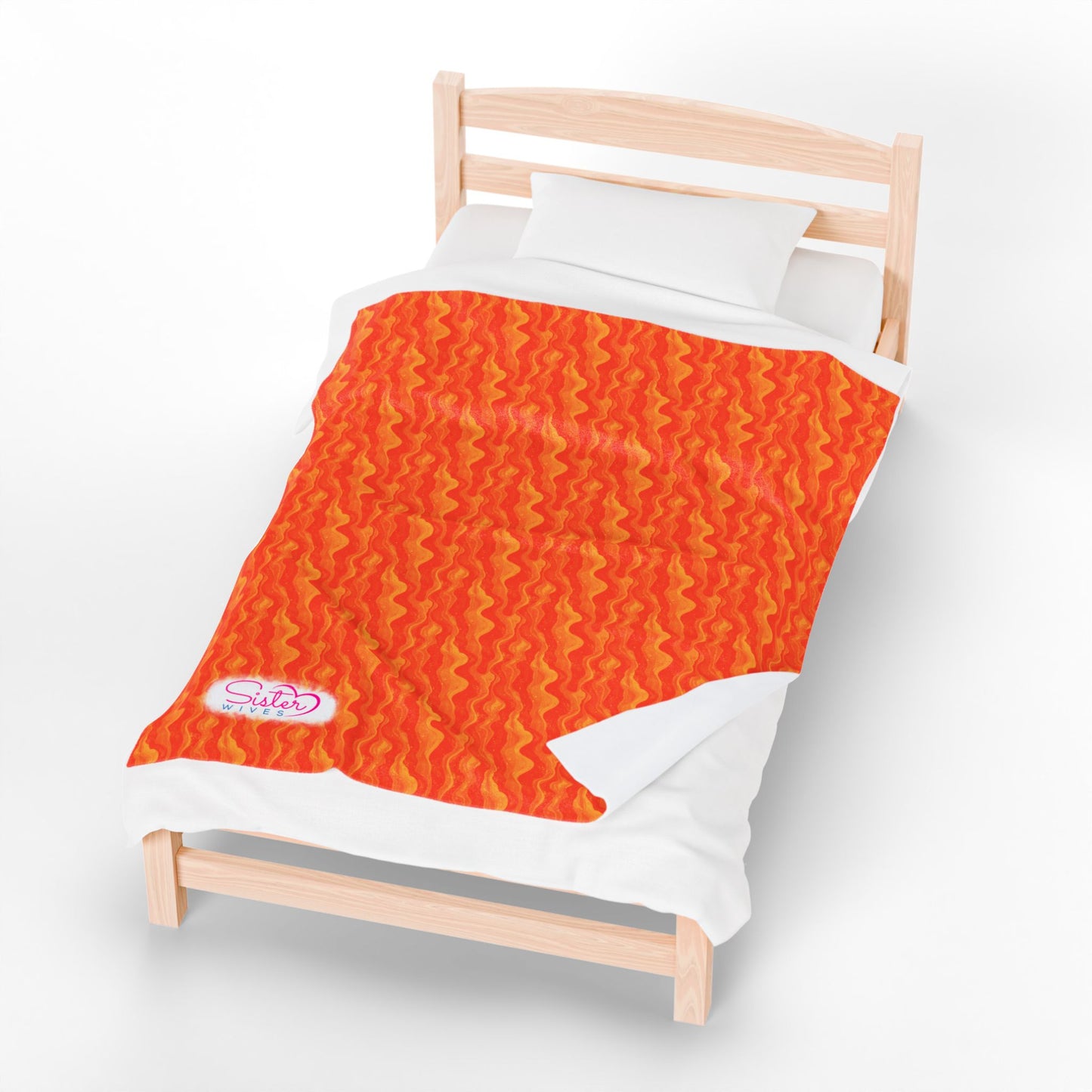Sister Wives Orange Oil Slick Cozy Velveteen Plush Blanket for Comfort & Warmth, Great for Home Decor, Gifts, Living Room, Couch, Bedroom