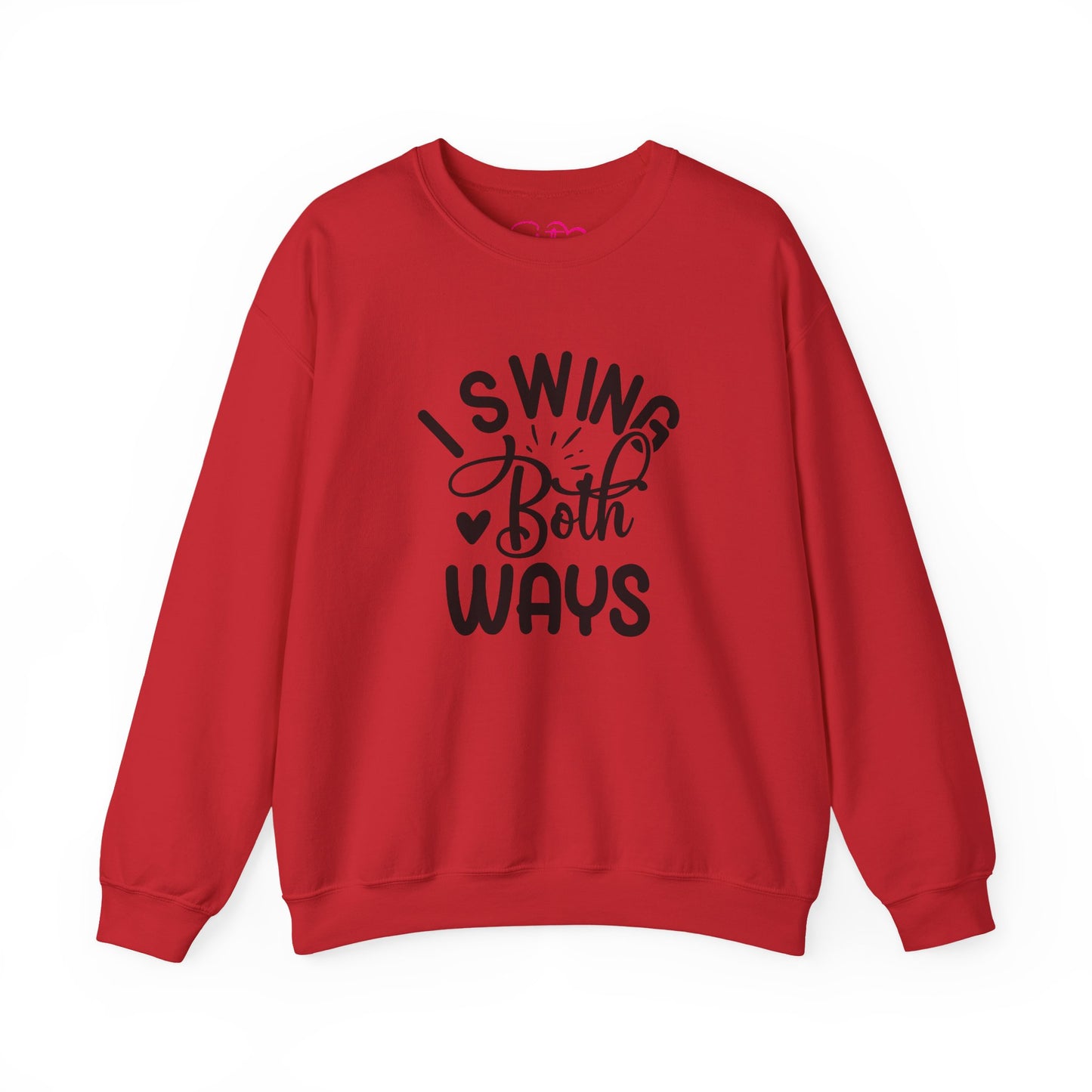 I Swing Both Ways Crewneck Sweatshirt | Bisexual & Swinger Humor Pullover | ENM Friendly Cozy Sweatshirt | Inclusive Relationship Apparel