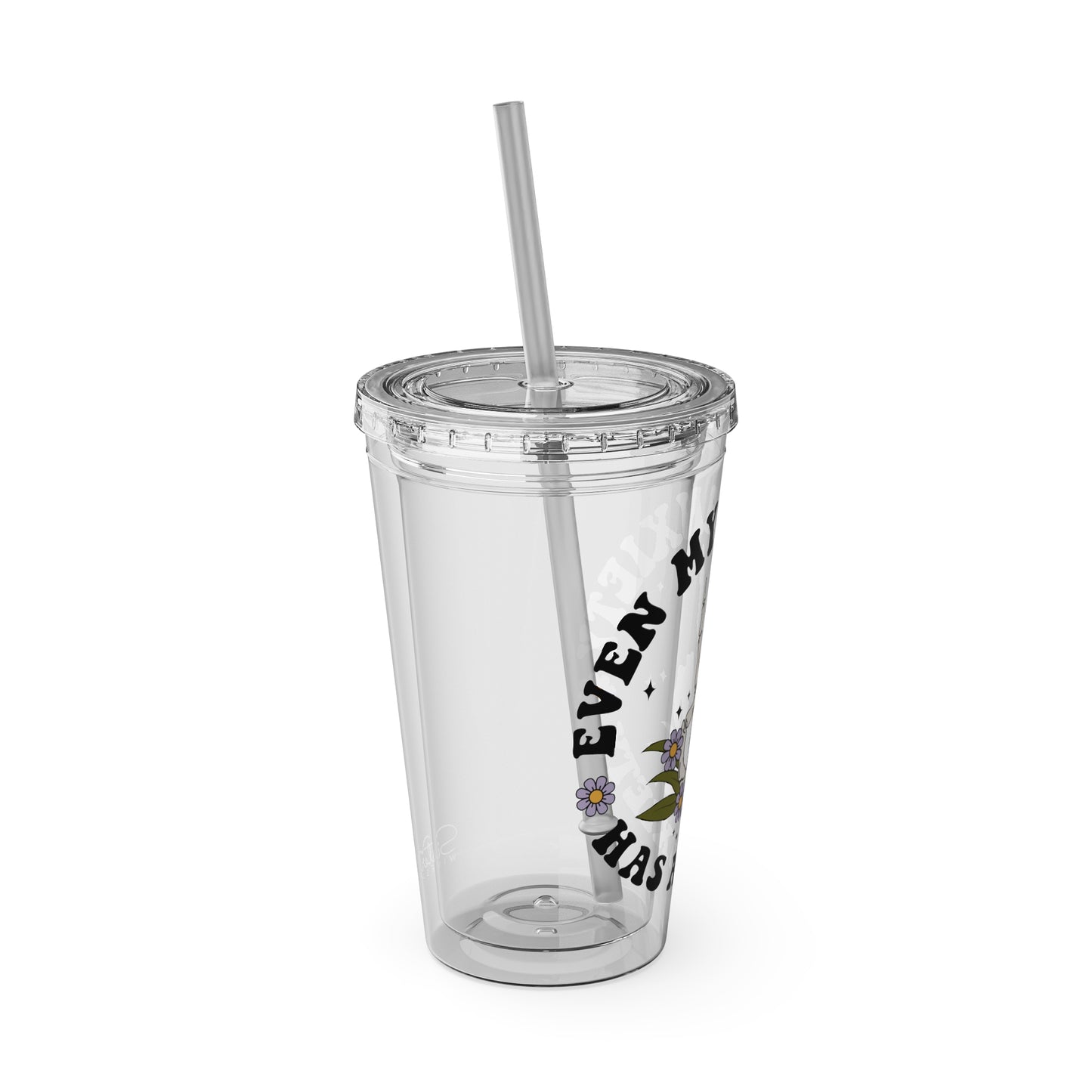 Even My Anxiety Has Anxiety” Skeleton Peace Sign 16oz Sunsplash Tumbler | Dark Humor Mental Health Cup | Goth Aesthetic Drinkware | Spooky Skeleton Cup | Anxiety Humor Gift