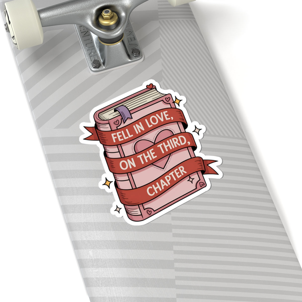 Fell in Love on the Third Chapter Sticker – Polyamory Throuple Vinyl Decal, ENM Pride Book Lover Sticker, Non-Monogamy Romance Kiss-Cut Sticker