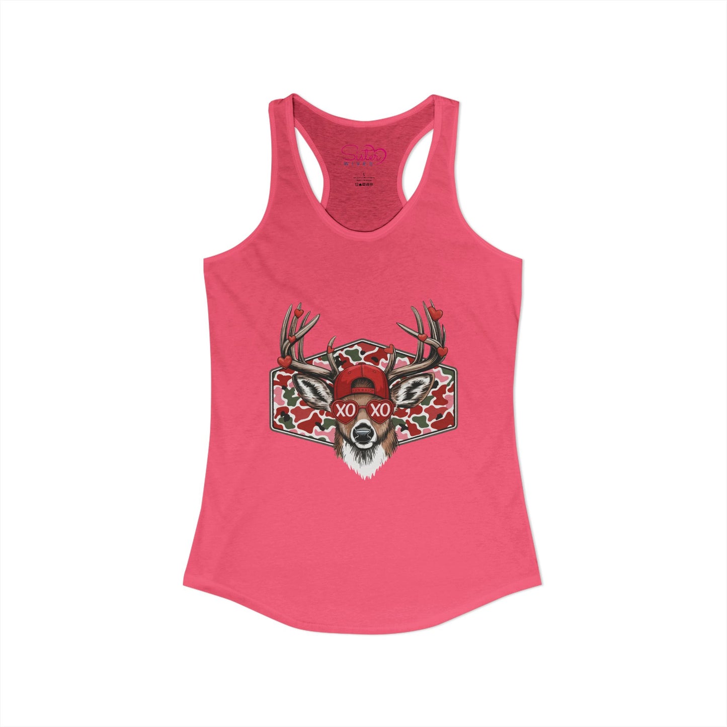 XO Deer Skull Racerback Tank – Dark Romance Woodland Tank Top | Gothic Valentine Aesthetic | Poly & ENM Friendly Apparel