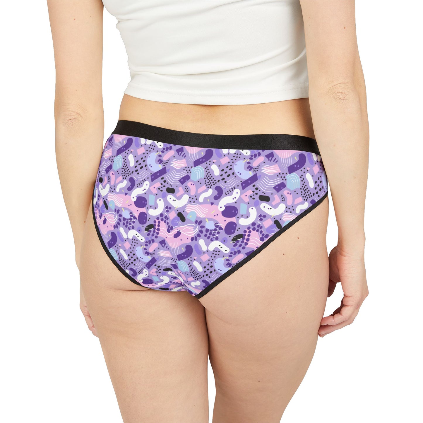 Sisterwives Retro Purple Funky Print Women's Underwear, Vibrant Lingerie, Comfortable Panties, Gift for Her, Everyday Essentials, Colorful Intimates