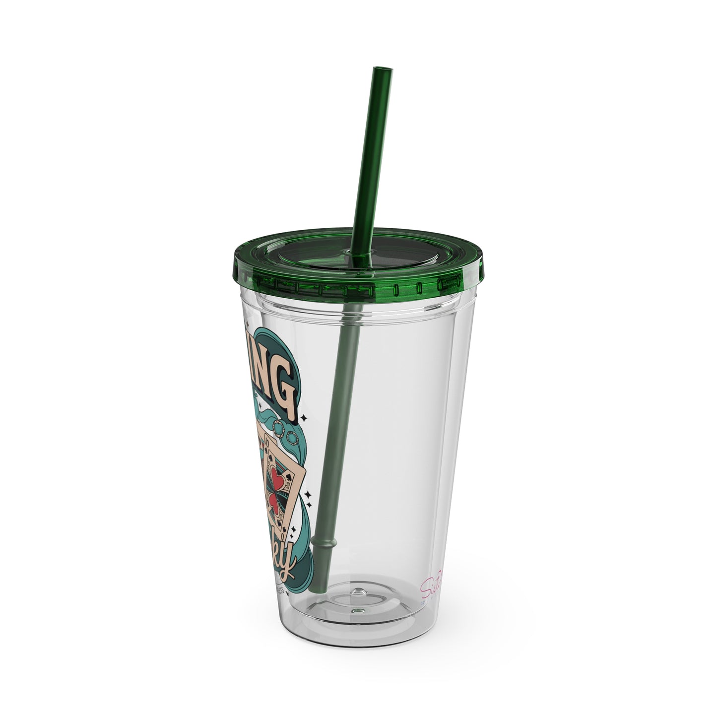 Feeling Lucky? Swinger Lifestyle 16oz Sunsplash Tumbler | Polyamory Pride Cup | ENM Drinkware | Ethical Non-Monogamy Gift | Open Relationship Aesthetic | Lifestyle Party Travel Cup