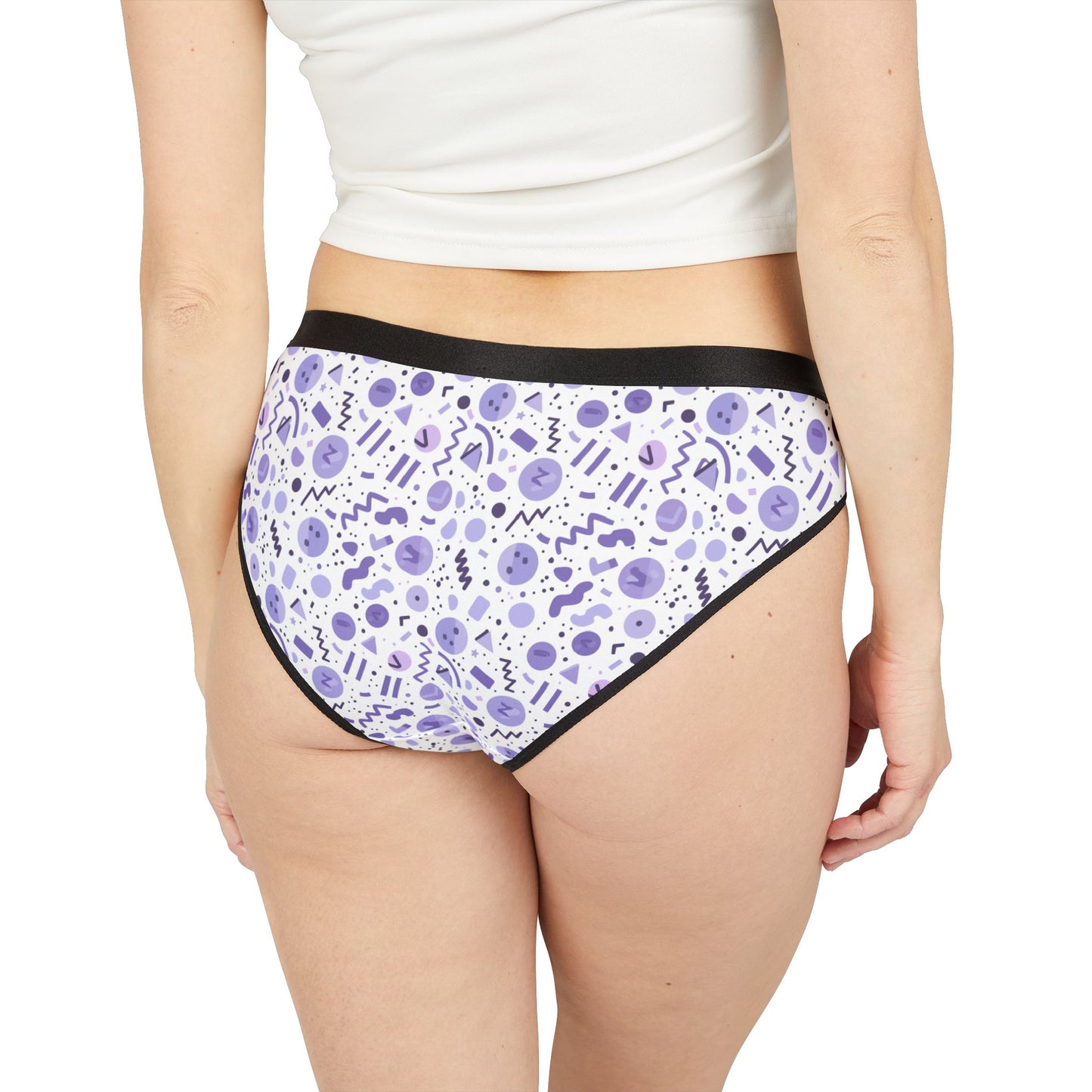 Sisterwives Retro Purple & White Print Women's Underwear, Vibrant Lingerie, Comfortable Panties, Gift for Her, Everyday Essentials, Colorful Intimates