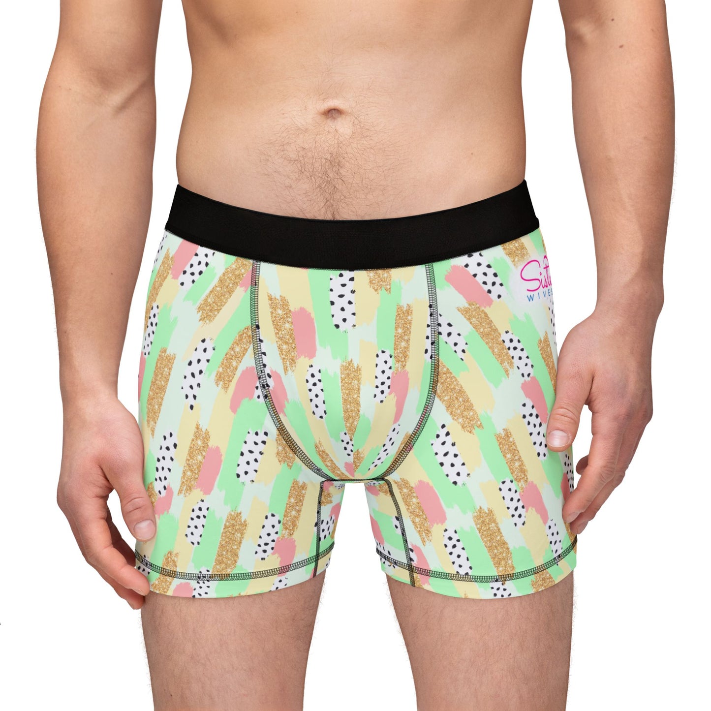 Pastel Abstract Men’s Boxer Briefs | Polyamory-Friendly Underwear | ENM Men’s Loungewear | Aesthetic Stretch Boxer Briefs | Body-Positive Intimates