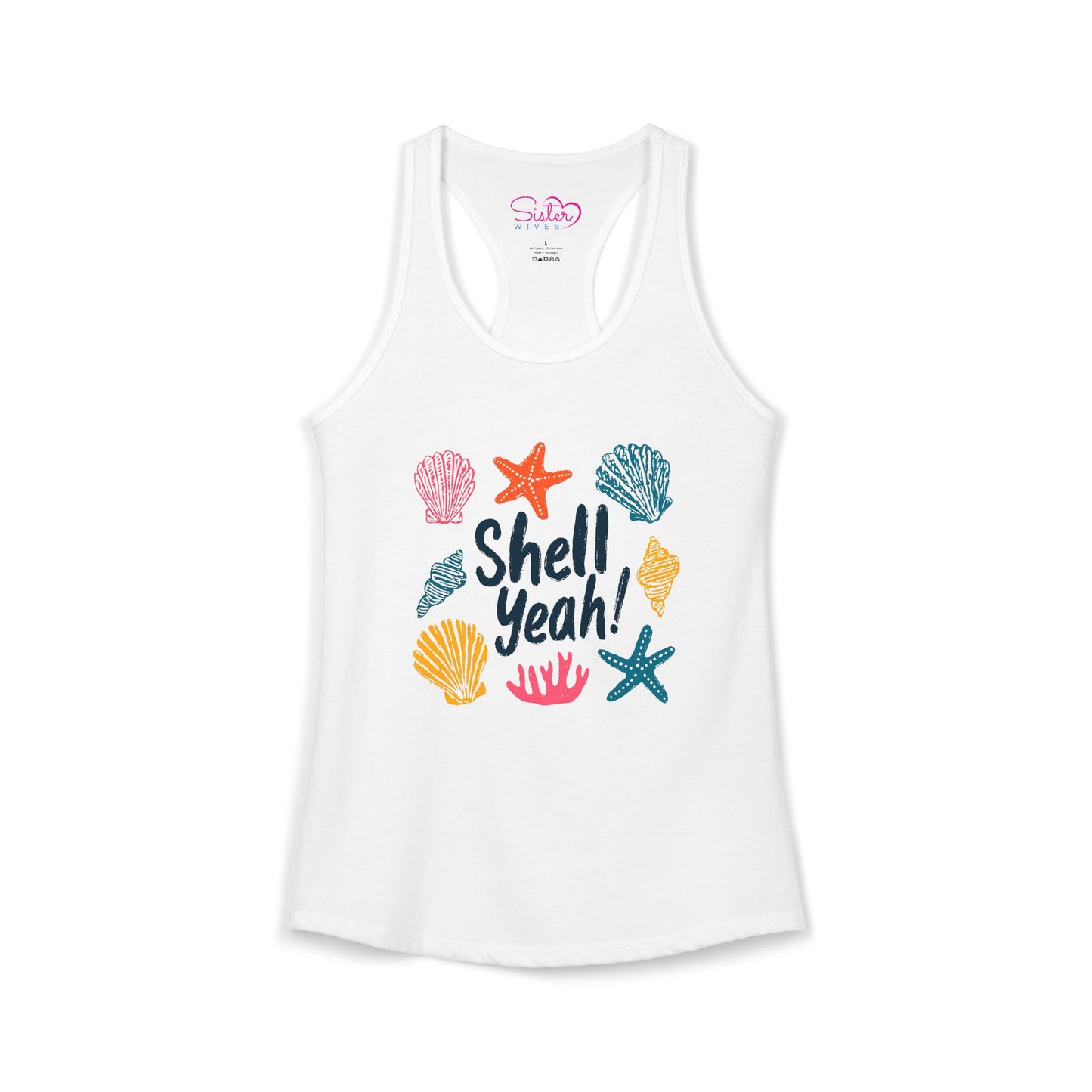 Shell Yeah Racerback Tank – Cute Beach Tank Top | Coastal Summer Shirt | Funny Ocean Graphic Tank