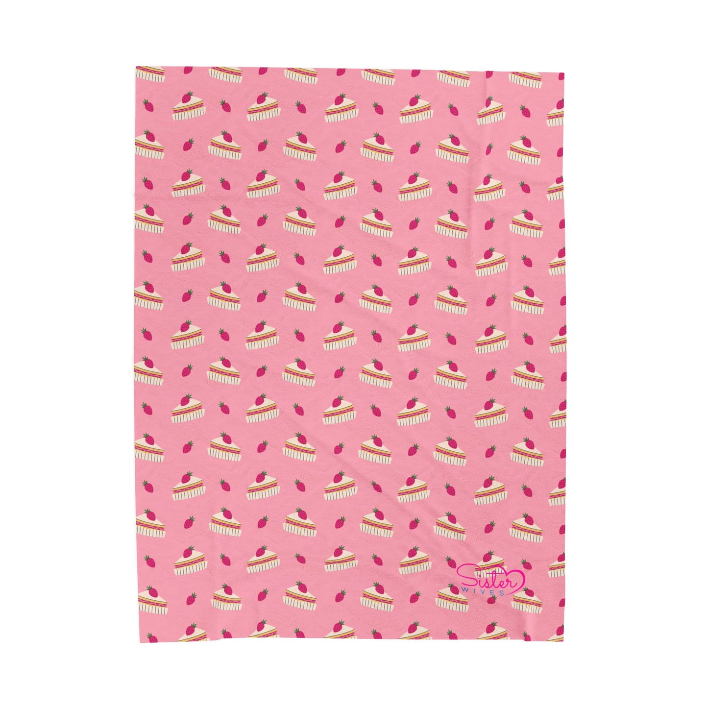 Pink Cake Plush Blanket | Cozy Dessert Throw Blanket | Cute Aesthetic Velveteen Blanket | Sweet Treat Bedding | Soft Gift Blanket