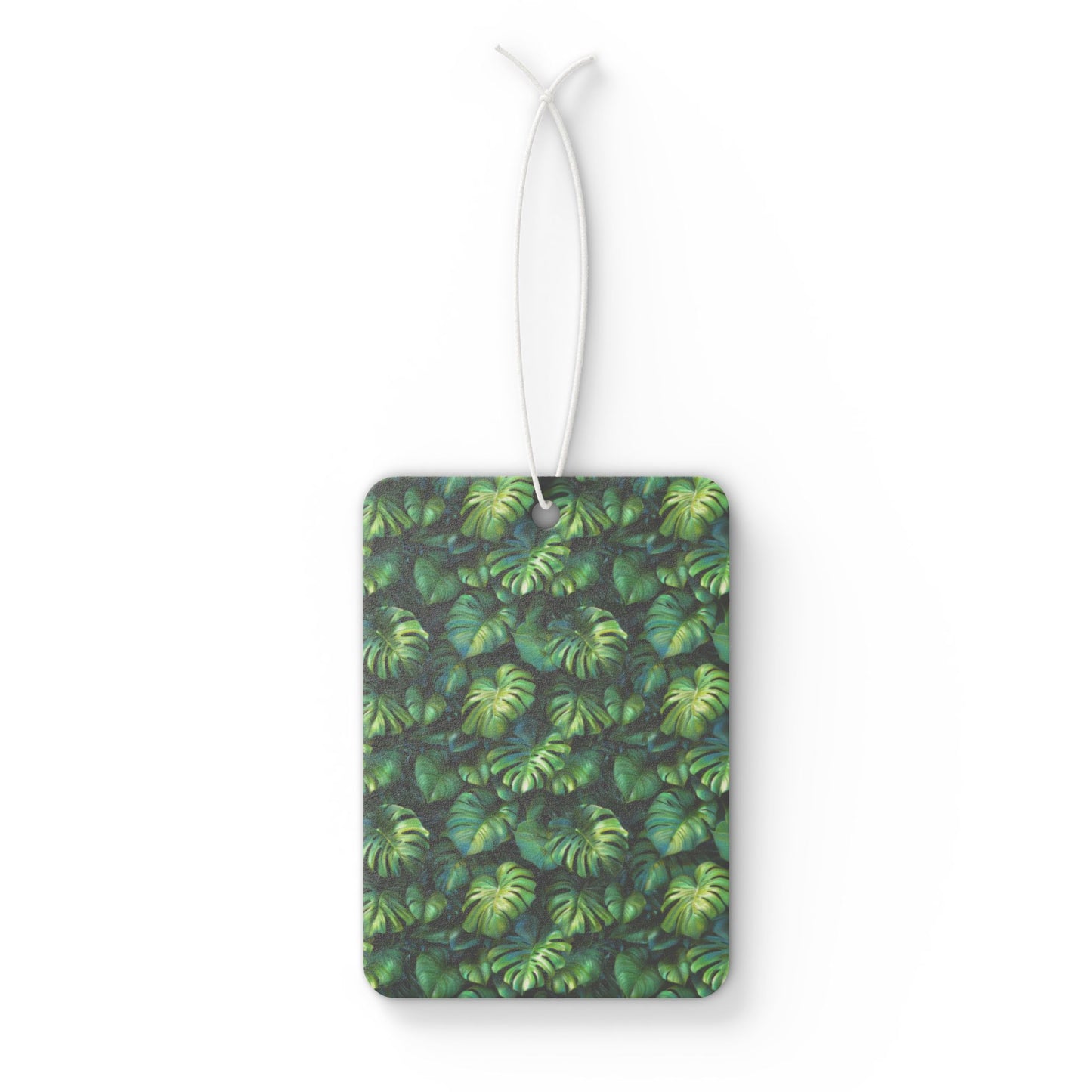 Tropical Leaf Car Air Freshener – Green Jungle Aesthetic Hanging Diffuser | Pine, New Car & Black Ice Scents