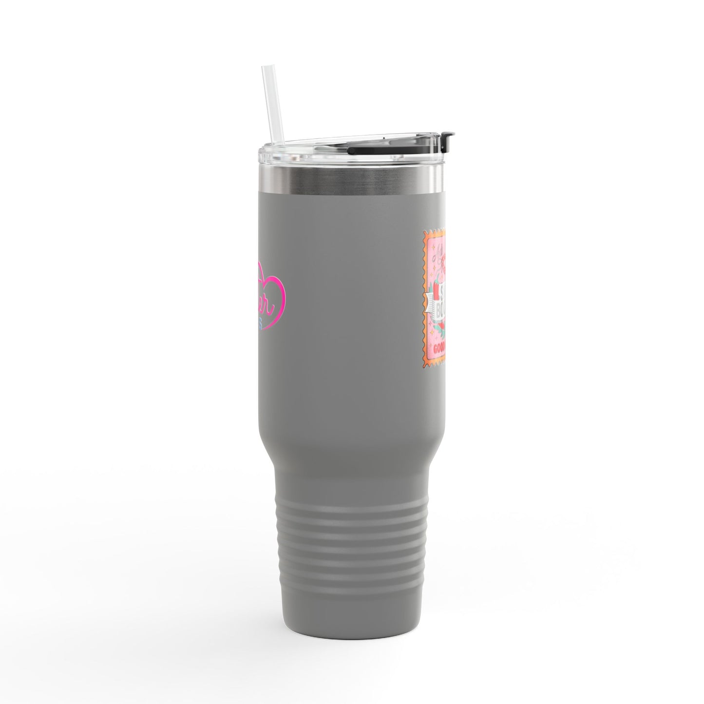 Smutty Book Club 40oz Insulated Travel Mug – Admit One Romance Reader Tumbler with Straw | Funny Spicy Booktok Cup