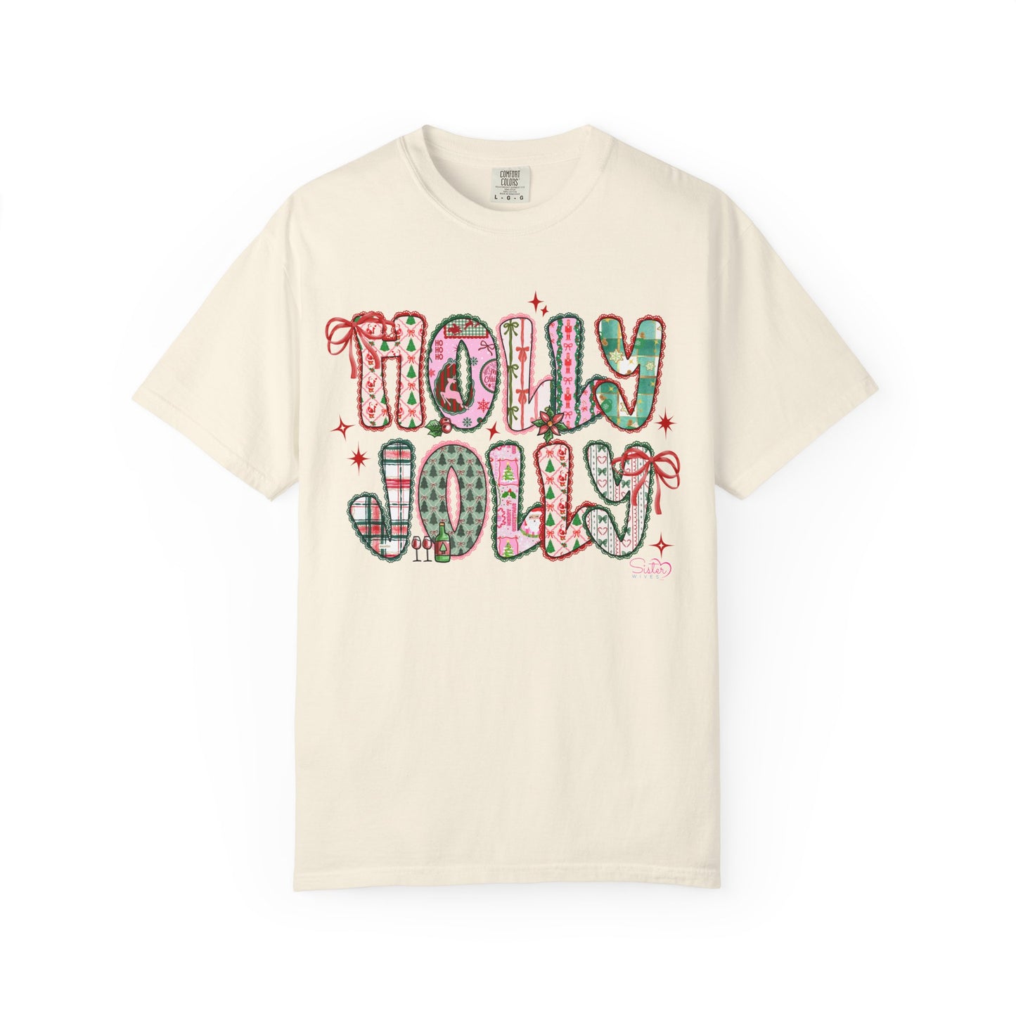 Holly Jolly Holiday Coquette T-Shirt, Unisex Festive Tee, Christmas Shirt, Cute Gift for Her, Holiday Party Wear