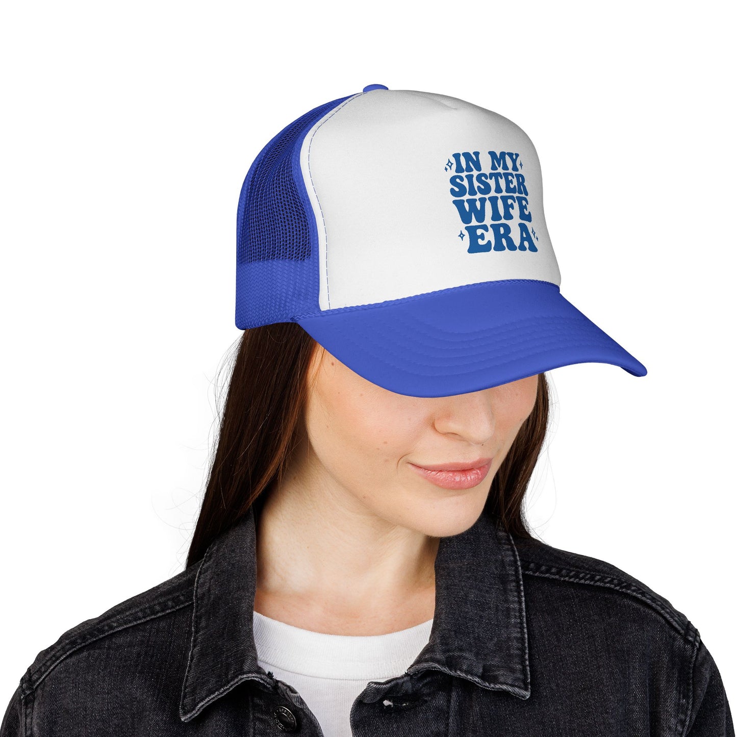 Blue In My Sisterwife Era Trucker Hat – Retro Mesh Cap, Adjustable Snapback