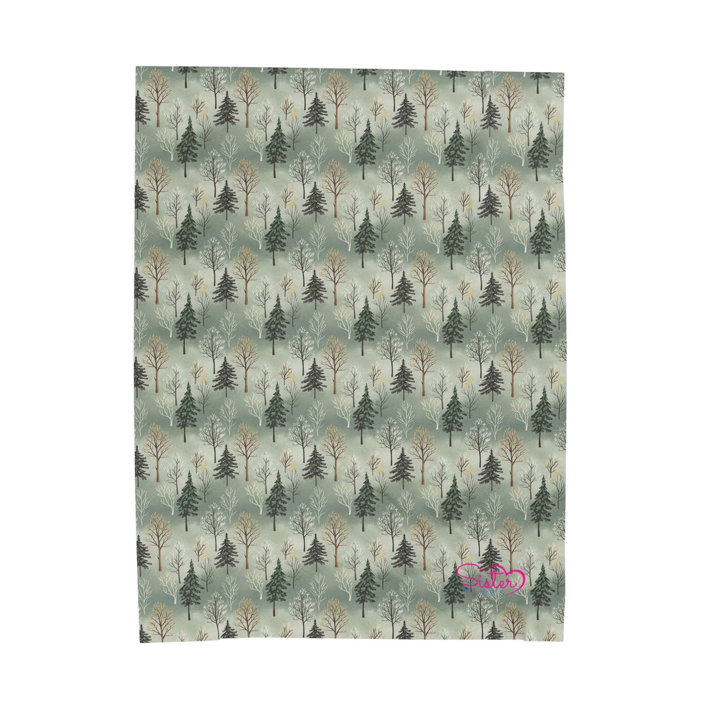 Forest Camo Plush Blanket | Woodland Aesthetic Throw | Polyamory & ENM Cozy Velveteen Blanket | Chosen Family Home Decor
