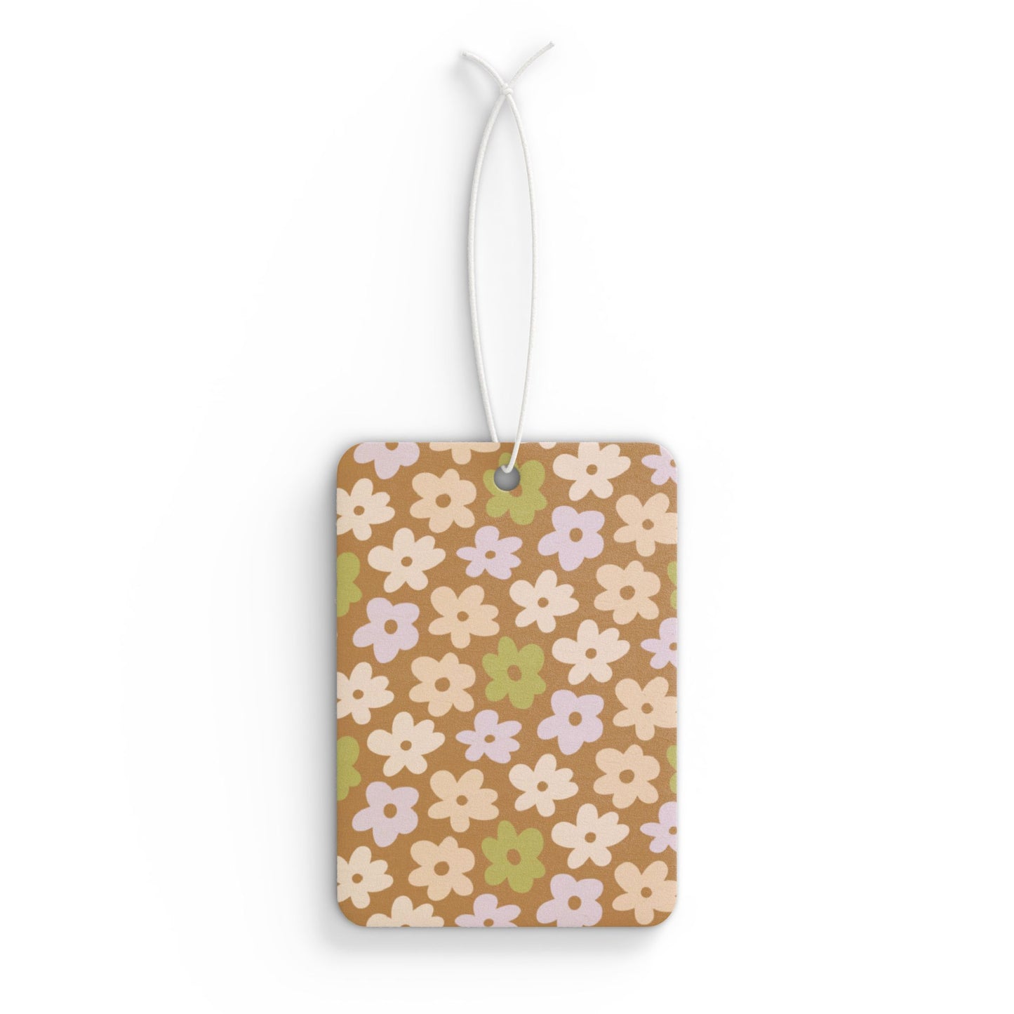 Retro Floral Car Air Freshener – Cute Daisy Aesthetic Hanging Diffuser | Pine, New Car & Black Ice Scents