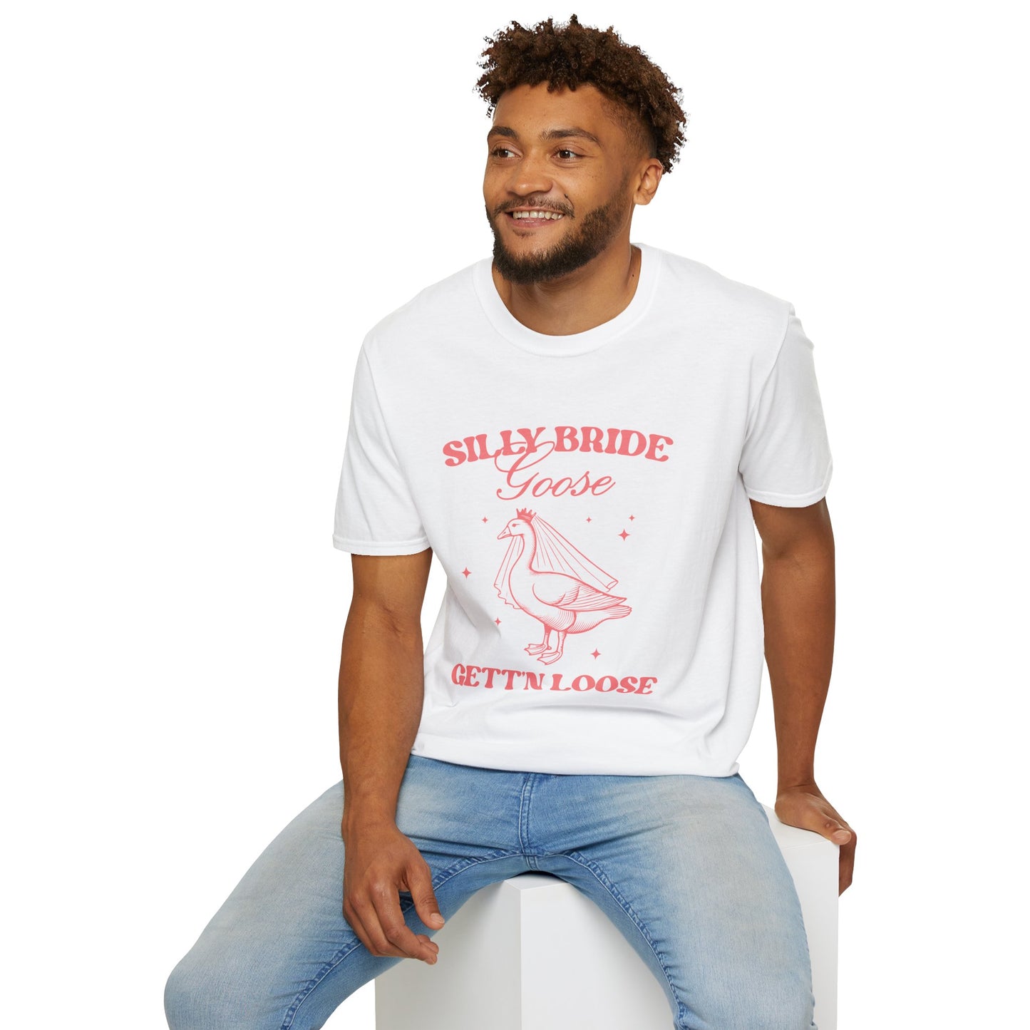 Silly Bride Goose Gettin Loose Shirt – Funny Bachelorette Party Tee, Bride Humor Wedding Shirt, Poly-Friendly Unisex Gildan 64000