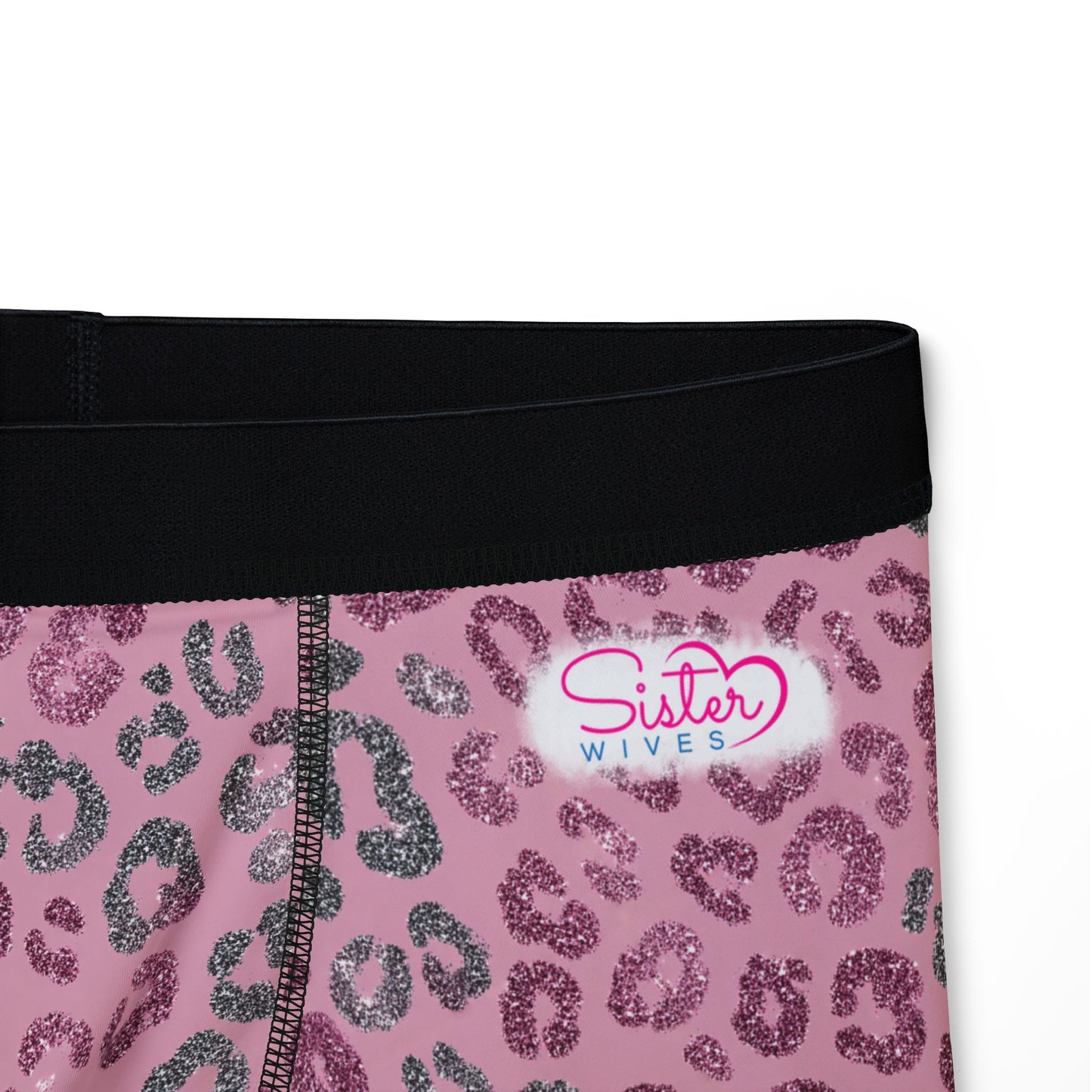 Men’s Valentine’s Leopard Boxer Briefs – Pink Heart Leopard Boxers, Polyamory & Swinger Friendly Underwear, ENM Pride, Matching Couples Sets Available