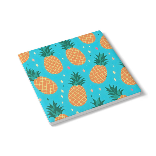 Tropical Pineapple Coaster Set - Fun Summer Drink Coaster, Home Bar Decor, Tropical Party Supplies, Gift for Beach Lovers, Kitchen Accessory