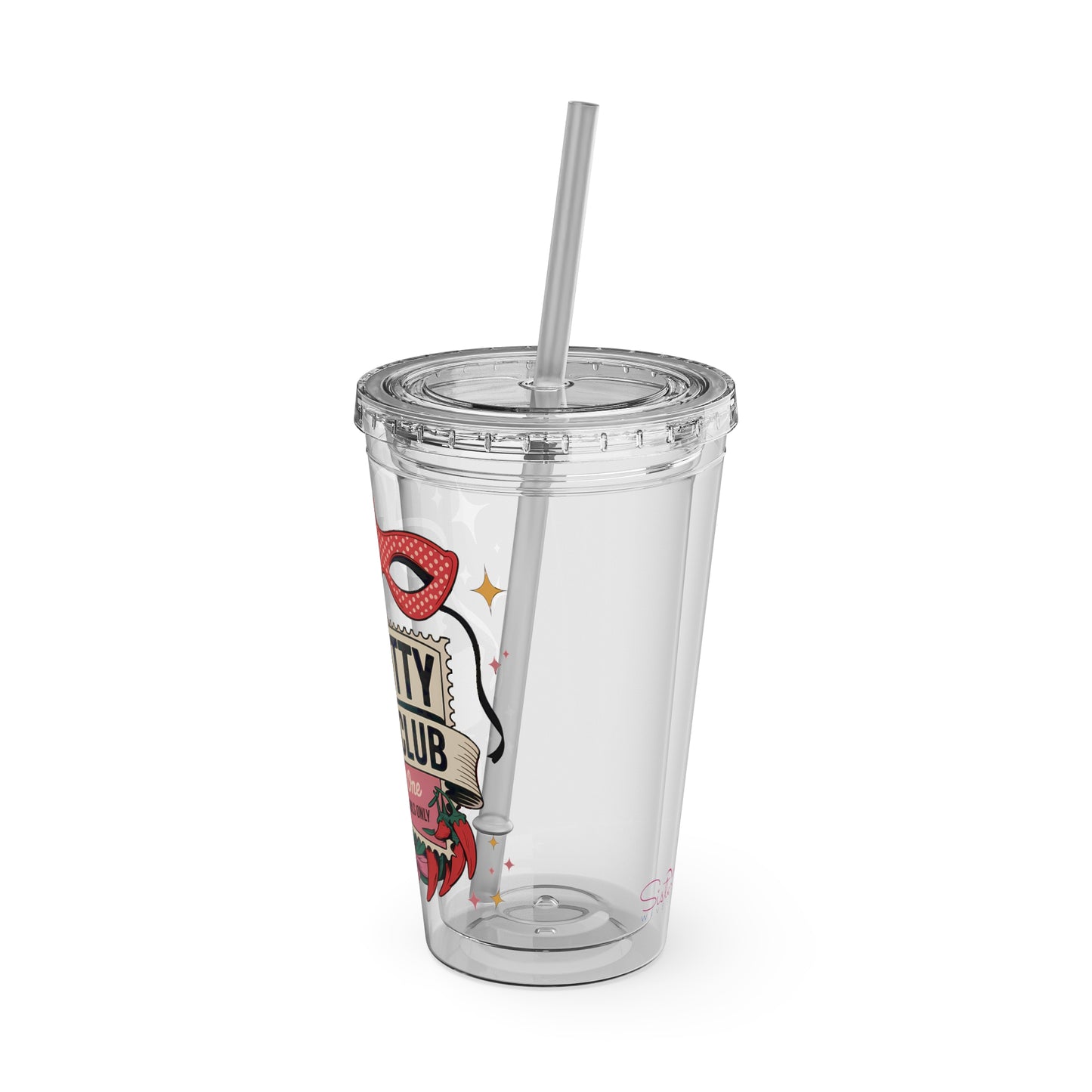 Admit One: Smutty Book Club – 16oz Sunsplash Tumbler | Polyamory Pride Cup | ENM Lifestyle Drinkware | Swinger Aesthetic Travel Cup | Spicy Romance Reader Gift | Poly, Open Relationship,...