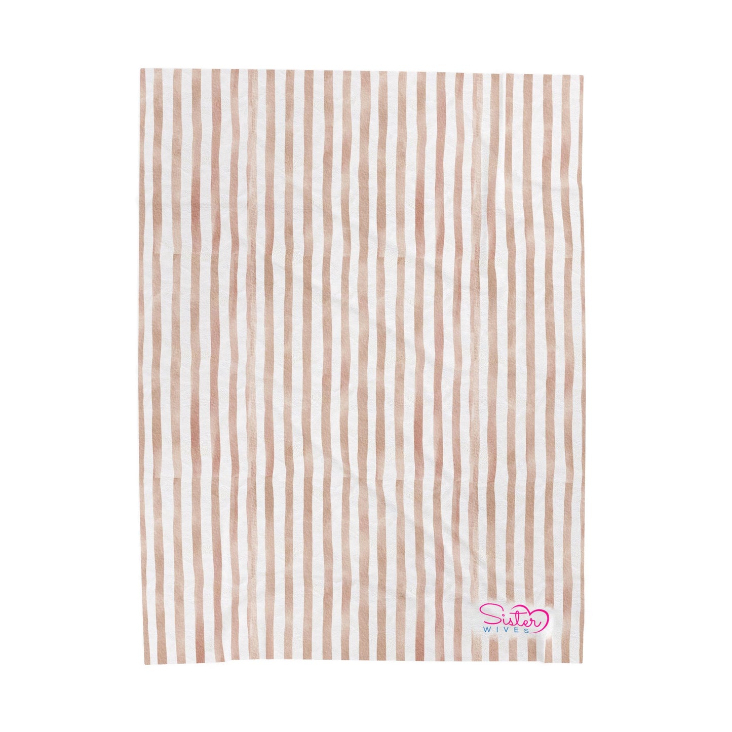 Soft Stripe Throw Blanket – Polyamory Sisterwives ENM Friendly Home Decor | Swinger Lifestyle Cozy Blanket | Minimalist Blush Stripe Throw