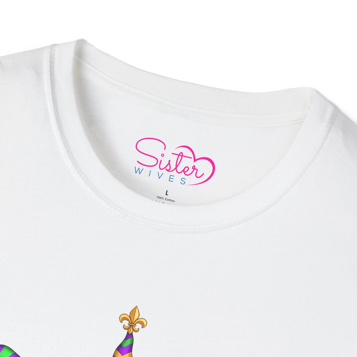 Mardi Gras Throuple Gnome T-Shirt | Polyamory ENM Pride Tee | Festive Gnome Graphic Shirt | Chosen Family Swinger Lifestyle Apparel