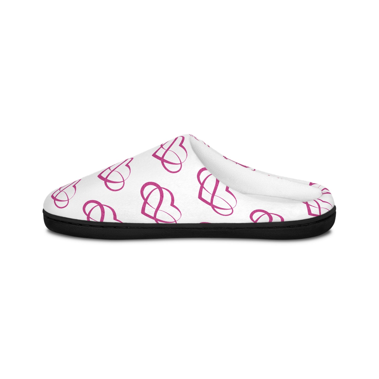 Women's Pink Infinity Heart Indoor Slippers — Cozy Slip-On House Shoes