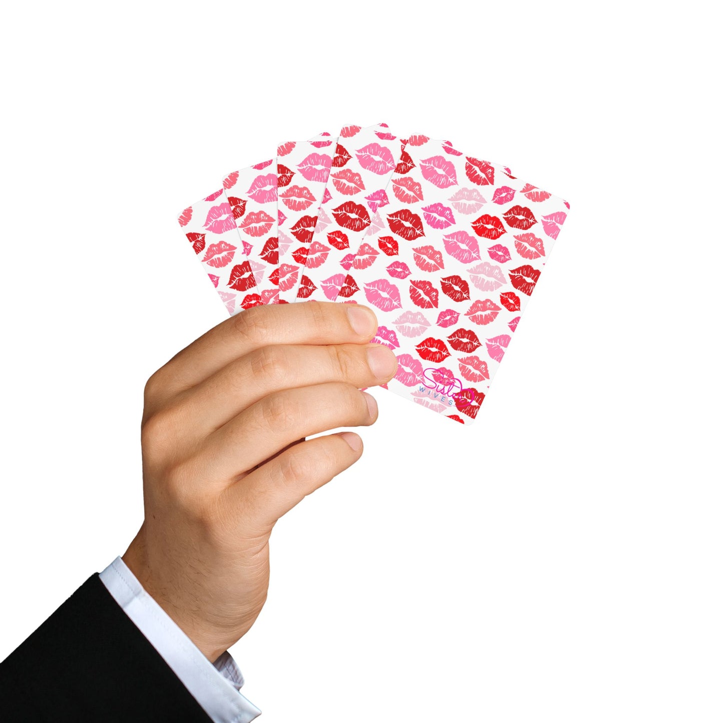 Valentine’s Kiss Print Poker Playing Cards – Love-Themed Deck, Polyamory & Swinger Friendly Game Cards, ENM Pride Gift