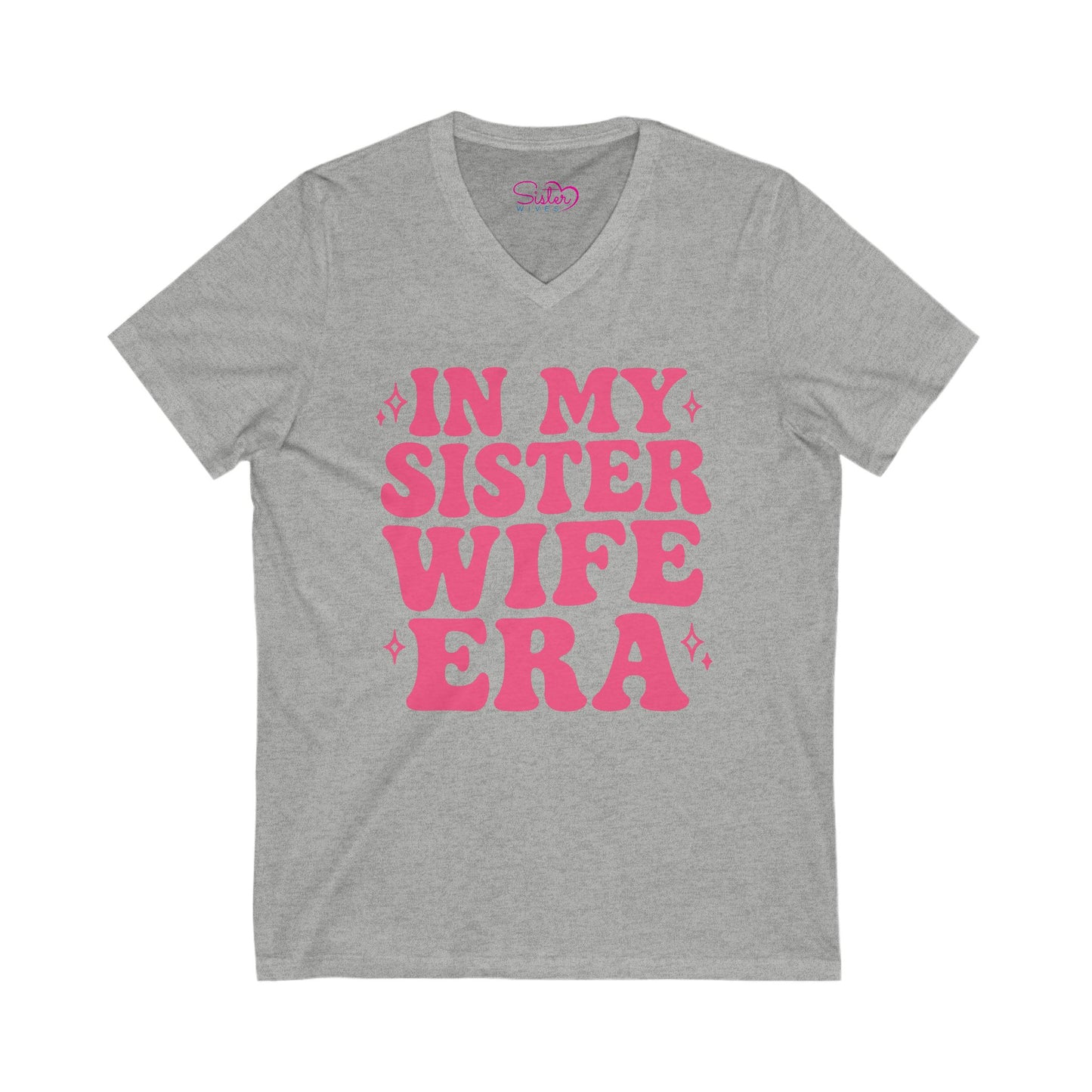Pink In My Sister Wife Era V-Neck Tee, Casual Shirt, Gift for Sister, Fun Fashion T-Shirt, Summer Top, Everyday Wear
