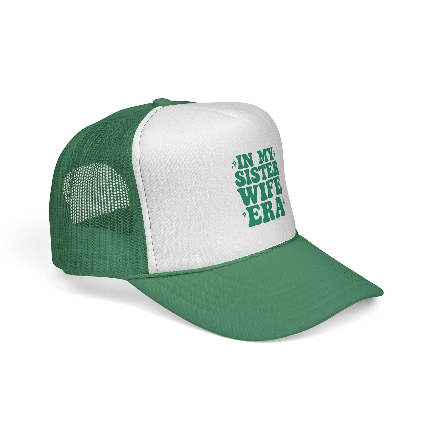 Green In My Sisterwife Era Trucker Hat – Retro Mesh Cap, Adjustable Snapback
