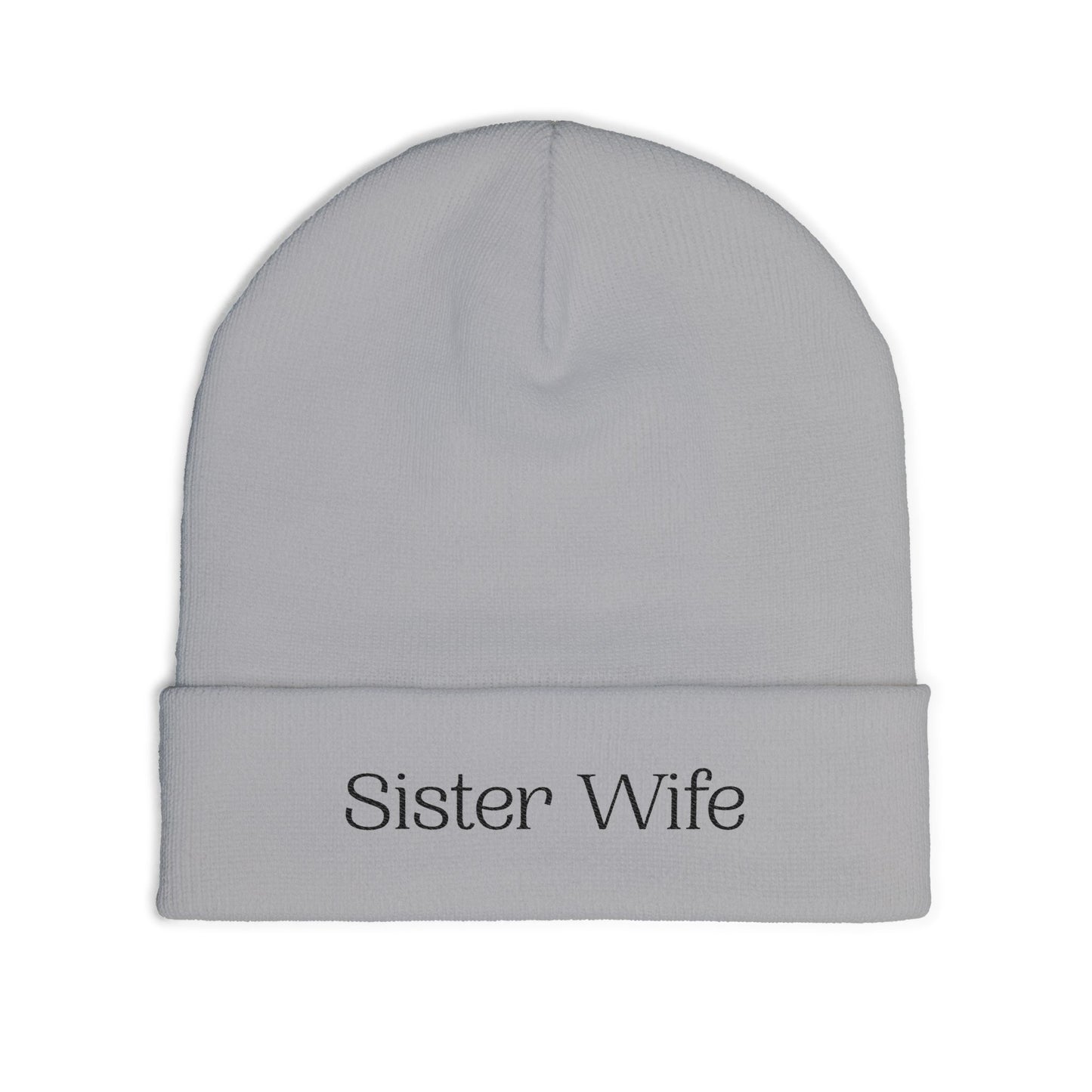 Sister Wife Beanie | Embroidered Knit Hat | Polyamory Lifestyle Apparel | Ethical Non-Monogamy Winter Hat | Cozy Minimalist Beanie
