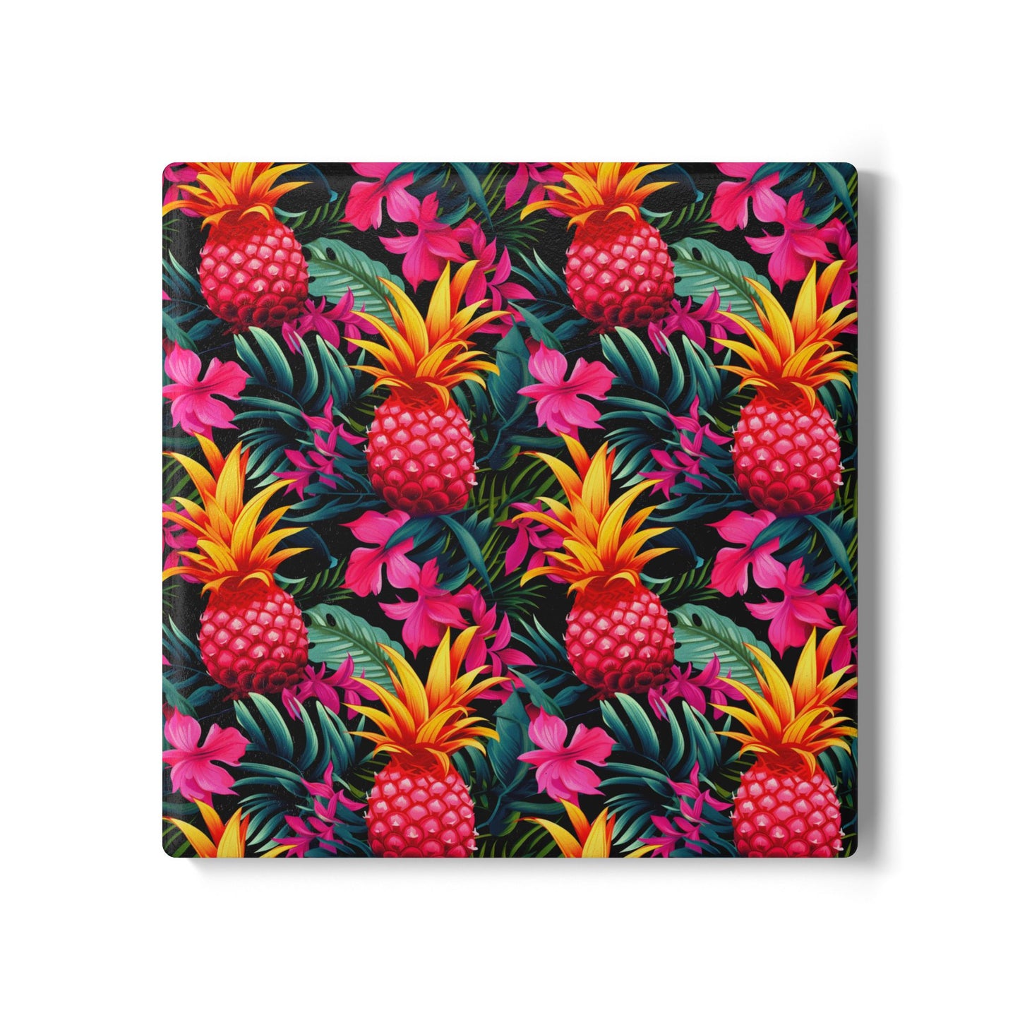 Upside-down Pink Pineapple Coaster Set - Fun Summer Drink Coaster, Home Bar Decor, Tropical Party Supplies, Gift for Beach Lovers, Kitchen Accessory