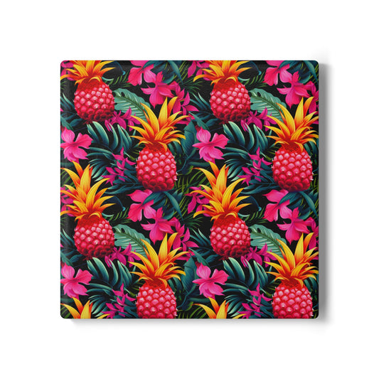 Upside-down Pink Pineapple Coaster Set - Fun Summer Drink Coaster, Home Bar Decor, Tropical Party Supplies, Gift for Beach Lovers, Kitchen Accessory