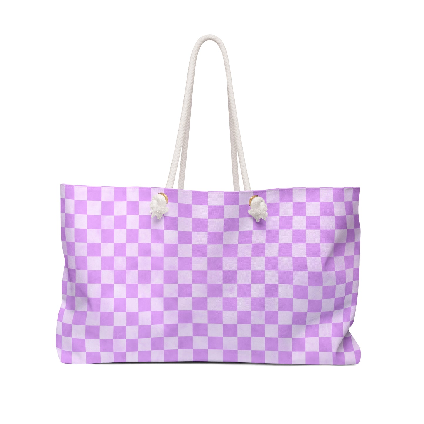Lavender Checker Weekender Bag | Soft Purple Travel Tote | ENM & Polyamory Friendly Overnight Bag | Chosen Family Aesthetic Carryall