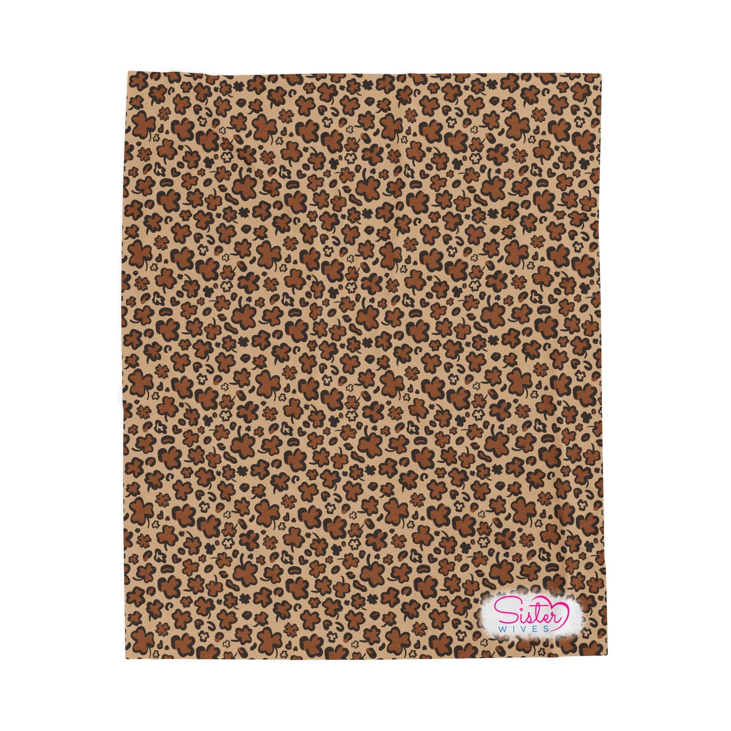 Leopard Print Shamrock Throw Blanket St. Patty’s Day Home Decor Polyamory Sisterwives ENM Friendly Home Decor | Swinger Lifestyle Cozy Blanket